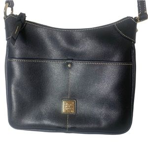 Dooney & Bourke Black Textured Leather Adjustable Crossbody Handbag